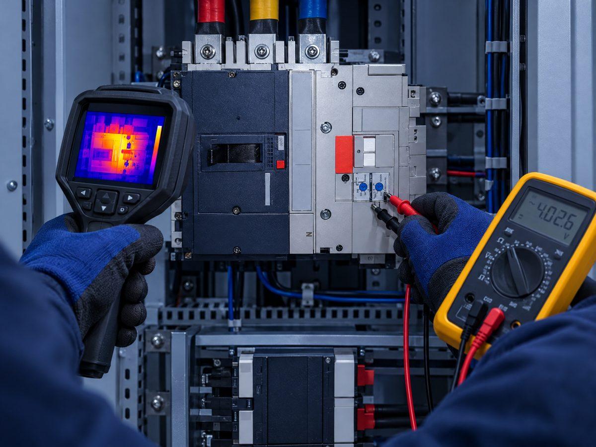 Revisión termográfica de un cuadro eléctrico durante el mantenimiento